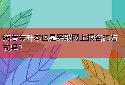 統(tǒng)考專升本也是采取網(wǎng)上報(bào)名的方式嗎？