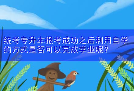 統(tǒng)考專升本報(bào)考成功之后利用自學(xué)的方式是否可以完成學(xué)業(yè)呢？