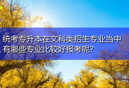 統(tǒng)考專升本在文科類招生專業(yè)當(dāng)中有哪些專業(yè)比較好報(bào)考呢？