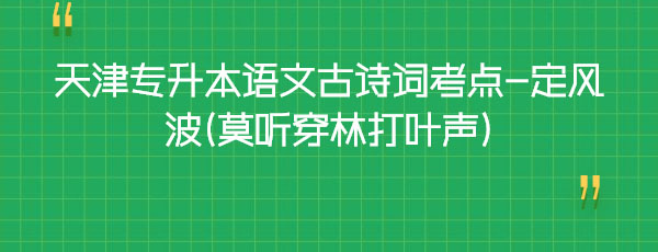 天津?qū)I菊Z文古詩(shī)詞考點(diǎn)-定風(fēng)波(莫聽穿林打葉聲) 天津?qū)I菊Z文古詩(shī)詞考點(diǎn)-定風(fēng)波(莫聽穿林打葉聲)