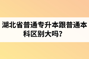 湖北省普通專升本跟普通本科區(qū)別大嗎？專升本專業(yè)課考什么內(nèi)容？