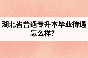 湖北省普通專升本畢業(yè)待遇怎么樣？