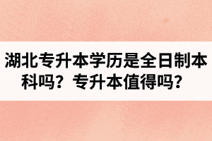湖北專升本學歷是全日制本科嗎？專升本值得嗎？