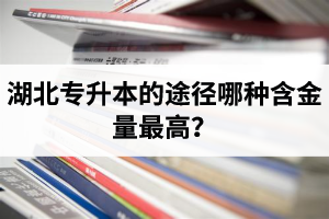 湖北專升本的途徑哪種含金量最高？
