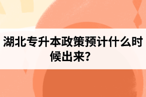 湖北專升本政策預(yù)計(jì)什么時(shí)候出來(lái)？報(bào)名前需要做好哪些事情？