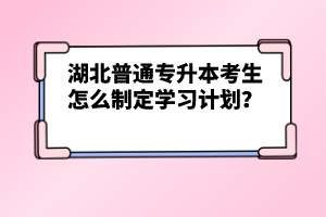 湖北普通專升本考生怎么制定學(xué)習(xí)計(jì)劃？