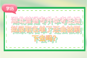 湖北普通專升本考生進(jìn)擬錄取名單了還會(huì)被刷下去嗎？