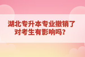 湖北專升本專業(yè)撤銷了對考生有影響嗎？