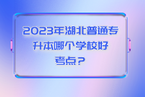 2023年湖北普通專升本哪個學(xué)校好考點？