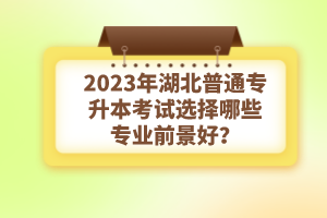 2023年湖北普通專升本考試選擇哪些專業(yè)前景好？