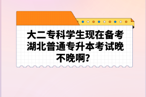 大二?？茖W(xué)生現(xiàn)在備考湖北普通專升本考試晚不晚啊？