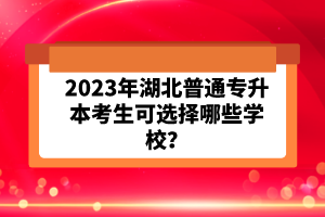 2023年湖北普通專(zhuān)升本考生可選擇哪些學(xué)校？