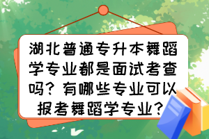 湖北普通專升本舞蹈學(xué)專業(yè)都是面試考查嗎？有哪些專業(yè)可以報(bào)考舞蹈學(xué)專業(yè)？