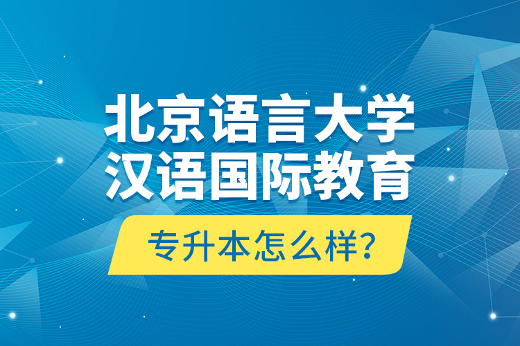 北京語(yǔ)言大學(xué)漢語(yǔ)國(guó)際教育專升本怎么樣？
