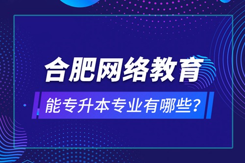 合肥網(wǎng)絡(luò)教育能專升本專業(yè)有哪些？
