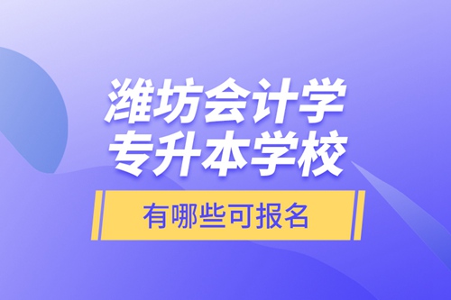 濰坊會計(jì)學(xué)專升本學(xué)校有哪些可報名？