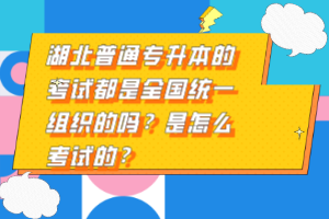 湖北普通專升本的考試都是全國(guó)統(tǒng)一組織的嗎？是怎么考試的？