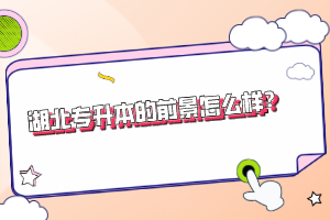 湖北專升本的前景怎么樣？