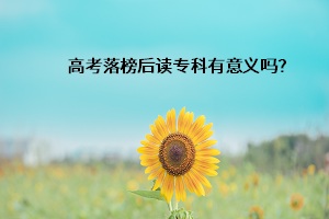 高考落榜后讀?？朴幸饬x嗎？