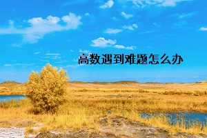 高數(shù)遇到難題怎么辦
